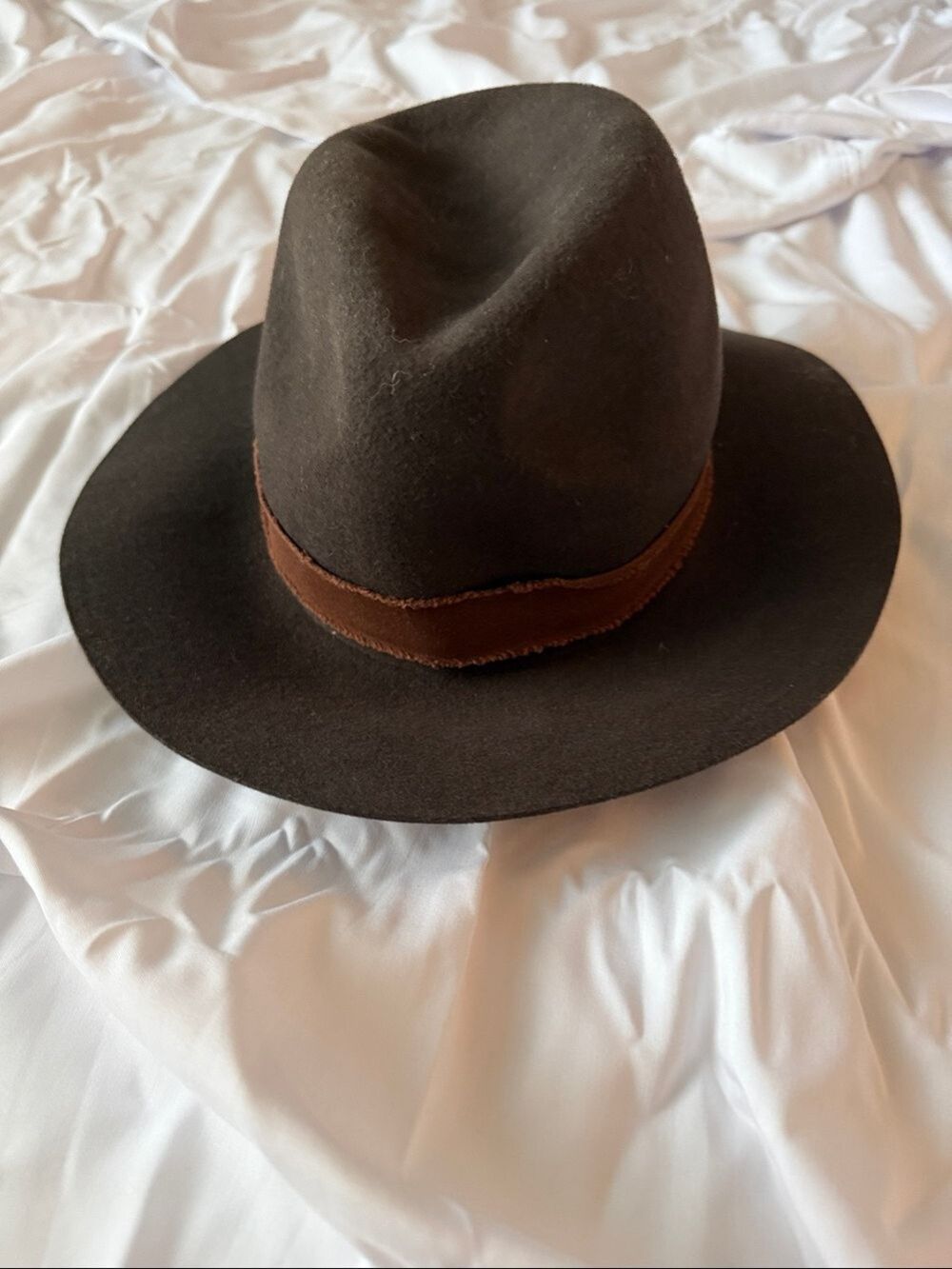 ZARA Felt Fedora Hat Brown Medium